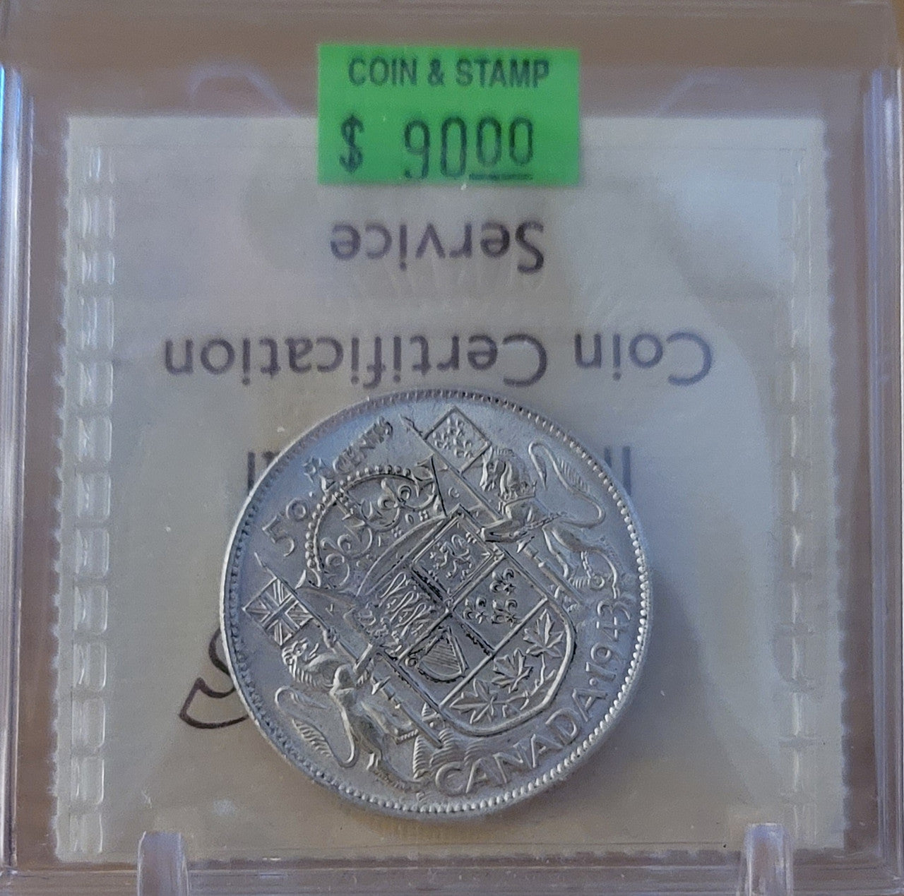 1943 CANADA CIRCULATION 50 CENT MS-60 REPUNCHED 3