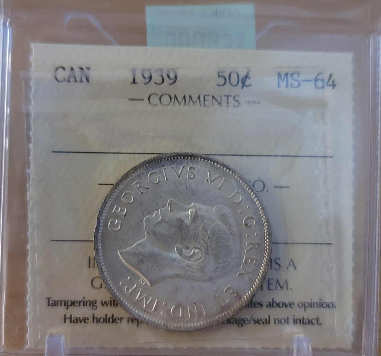 1939 CANADA CIRCULATION 50 CENT MS-64