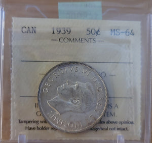 1939 CANADA CIRCULATION 50 CENT MS-64