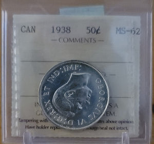 1938 CANADA CIRCULATION 50 CENT MS-62