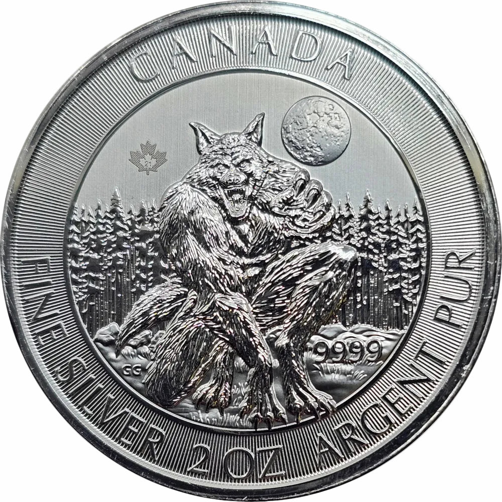 E-TRANSFER ONLY - 2021 2oz $10 FINE SILVER WEREWOLF BULLION COIN