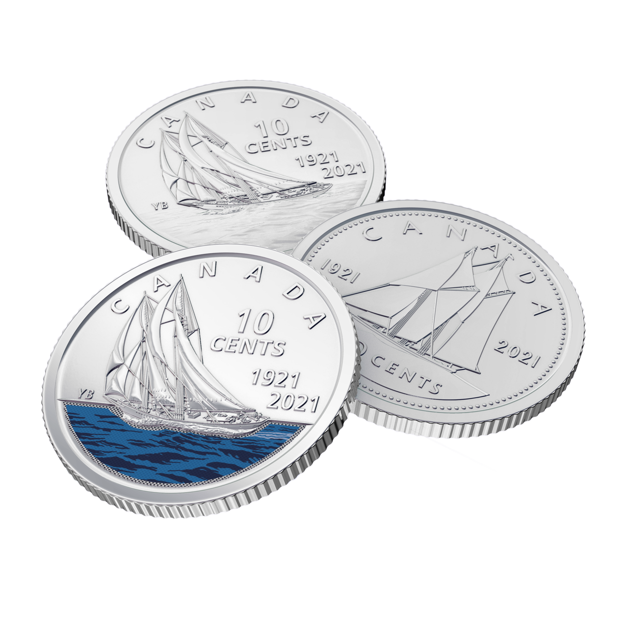 2021 10-CENT 3-COIN COLLECTION 100TH ANNIVERSARY OF BLUENOSE