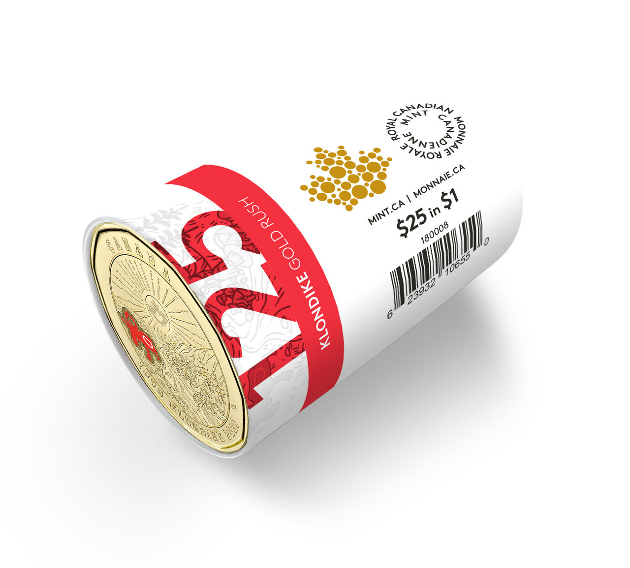 2021 $1 SPECIAL WRAP ROLL 125TH ANNIVERSARY OF THE KLONDIKE GOLD RUSH COLOURED