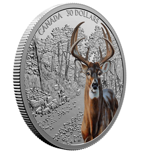 2021 2oz $30 IMPOSING ICONS: WHITE-TAILED DEER FINE SILVER COIN