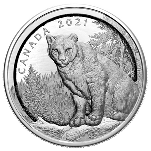 2021 $50 MULTILAYERED COUGAR FINE SILVER COIN (3.3oz)