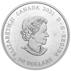 2021 5oz $50 LOST THEN FOUND: CHAMPLAIN AND THE ASTROLABE FINE SILVER COIN