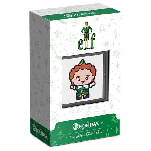 2022 1oz $2 WARNER BROTHER'S HOLIDAY CHRISTMAS ELF FINE SILVER CHIBI COIN