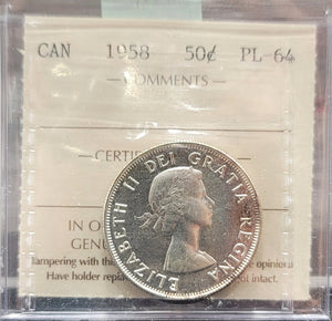 1958 CANADA CIRCULATION 50 CENT PL-64