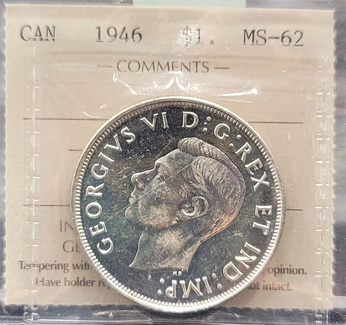 1946 CANADA CIRCULATION SILVER DOLLAR MS-62