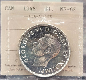 1946 CANADA CIRCULATION SILVER DOLLAR MS-62