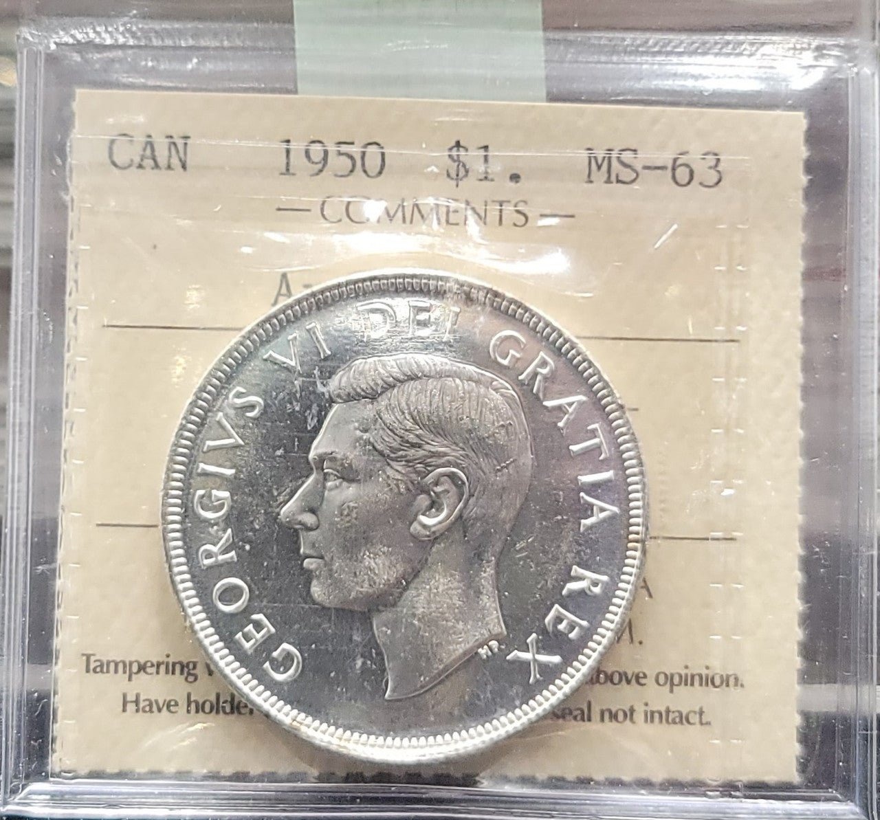 1950 CANADA CIRCULATION SILVER DOLLAR MS-63 ARNPRIOR