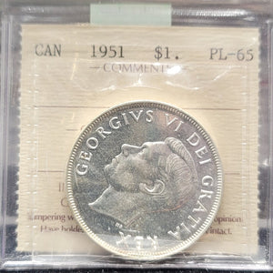 1951 CANADA CIRCULATION SILVER DOLLAR PL-65