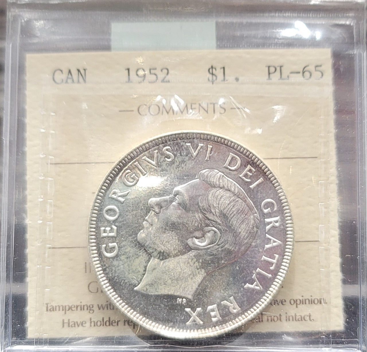 1952 CANADA CIRCULATION SILVER DOLLAR PL-65 NWL