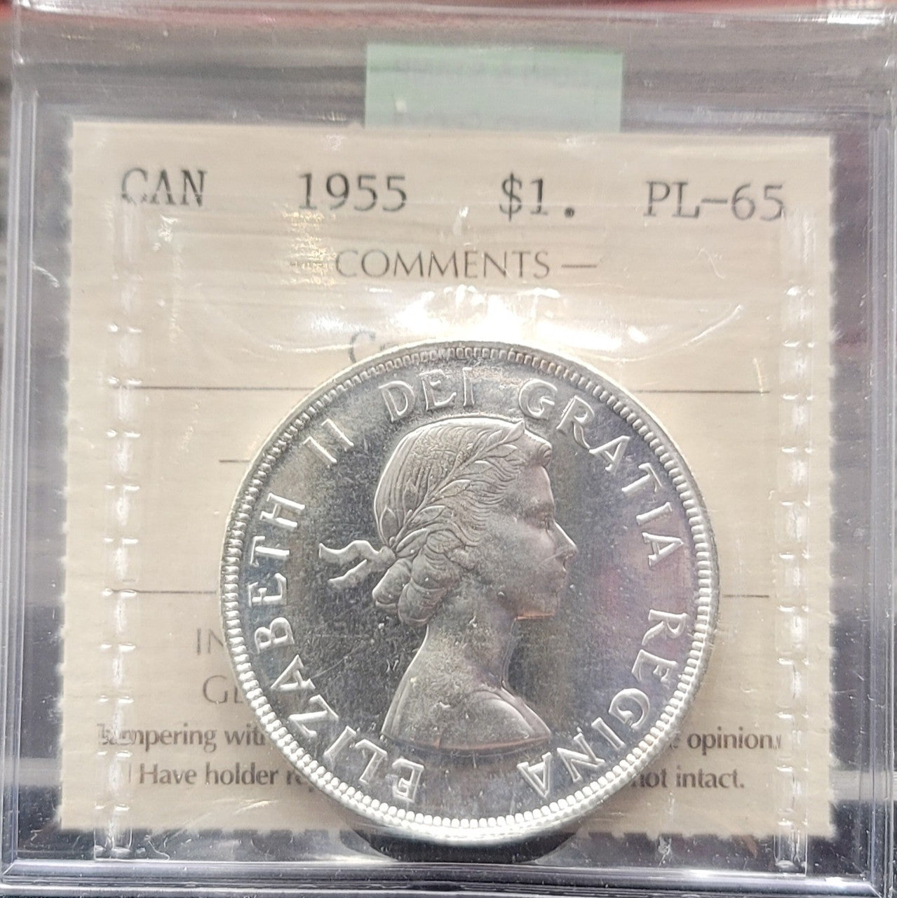 1955 CANADA CIRCULATION SILVER DOLLAR PL-65 CAMEO