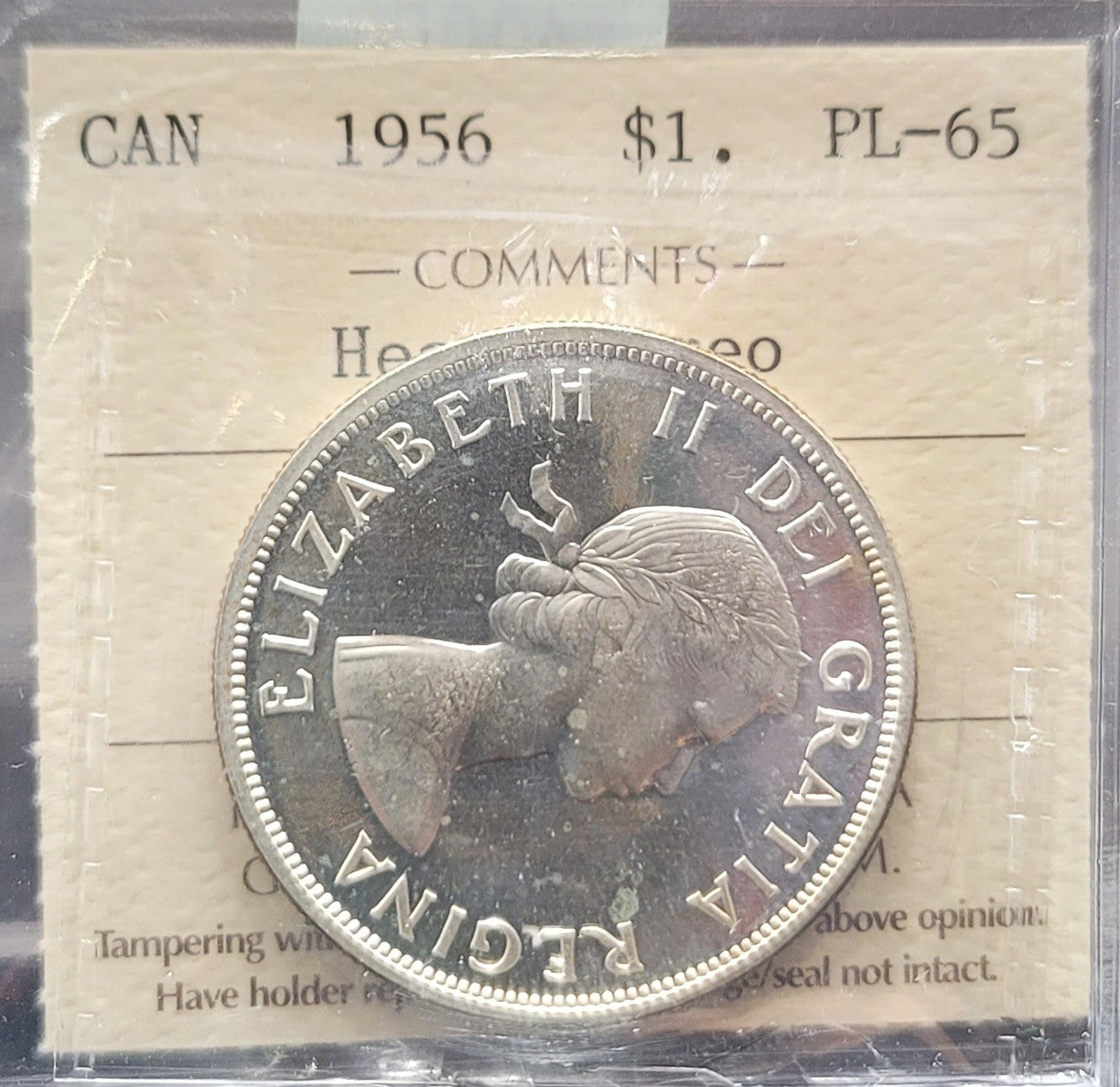 1956 CANADA CIRCULATION SILVER DOLLAR PL-65 HEAVY CAMEO