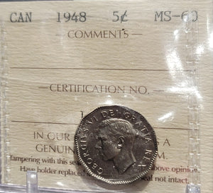 1948 CANADA CIRCULATION 5 CENT MS-63