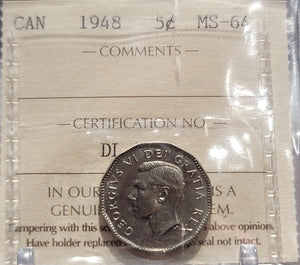 1948 CANADA CIRCULATION 5-CENT MS-64