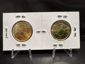 2022 175TH ANNIVERSARY OF THE BIRTH OF ALEXANDER GRAHAM BELL IN CARDBOARD 2X2 COLOURED/UNCOLOURED LOONIE (2 PACK)