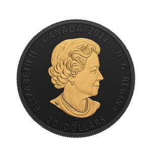 2022 1oz $20 BLACK AND GOLD: THE SEA OTTER FINE SILVER COIN