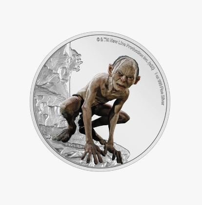 2022 1oz $2 THE LORD OF THE RINGS- GOLLUM FINE SILVER COIN