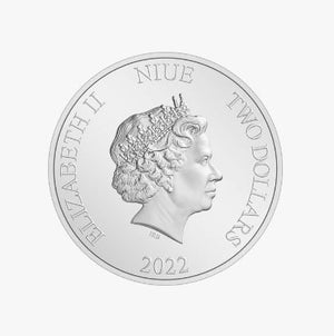 2022 1oz $2 THE MANDALORIAN CLASSIC - GROGU FINE SILVER COIN