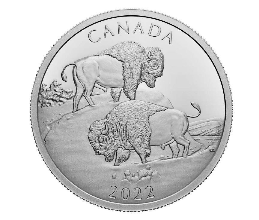 2022 $30 2oz THE MIGHTY BISON FINE SILVER COIN