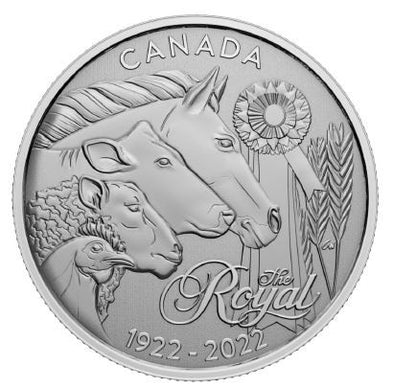 2022 1/4oz $5 MOMENTS TO HOLD 100TH ANNIVERSARY OF THE ROYAL AGRICULTURAL WINTER FAIR FINE SILVER COIN