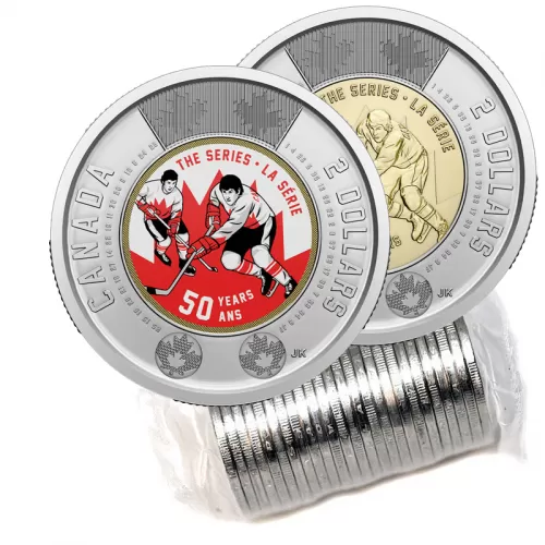 2022 2-DOLLAR SUMMIT HOCKEY SERIES 50TH ANNIVERSARY ROLL (COLORED/UNCOLOURED)