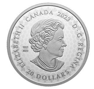 2023 1oz $20 ULTRA-HIGH RELIEF GREAT HUNTERS: GRIZZLY BEAR FINE SILVER COIN