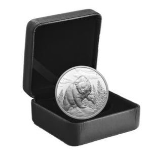 2023 1oz $20 ULTRA-HIGH RELIEF GREAT HUNTERS: GRIZZLY BEAR FINE SILVER COIN