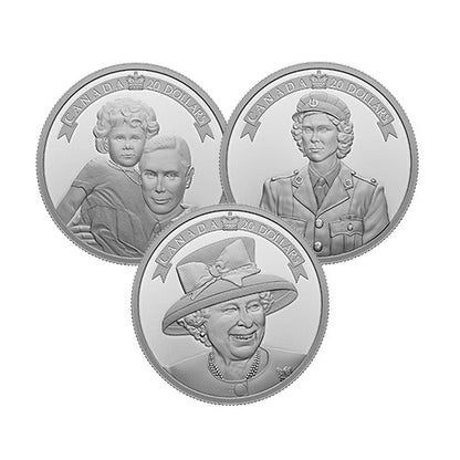 2022 3oz $20 A TRIBUTE TO AN EXTRAORDINARY LIFE FINE SILVER 3-COIN SET