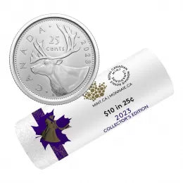 2023 25-CENT CARIBOU/QUEEN ELIZABETH II COLLECTOR'S EDITION SPECIAL WRAP ROLL