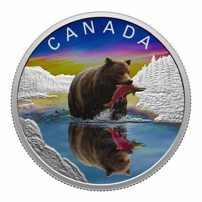 2024 1oz $20 WILDLIFE REFLECTIONS: GRIZZLY BEAR FINE SILVER COIN
