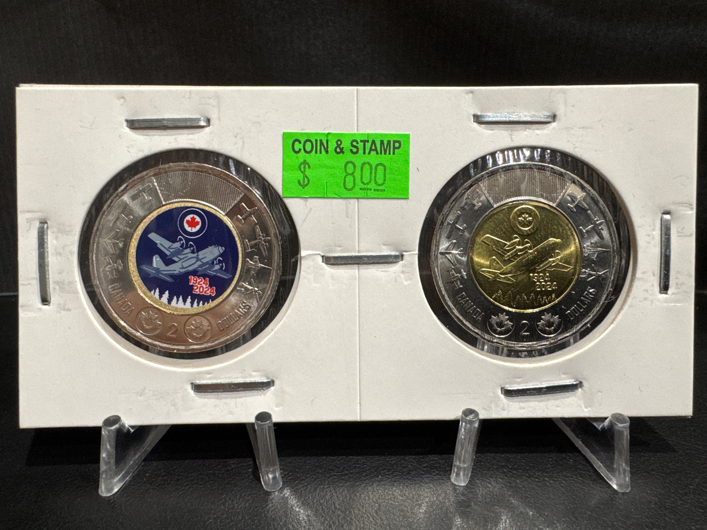 2024 AIR FORCE IN CARDBOARD 2X2 COLOURED/UNCOLOURED TOONIE (2 PACK)