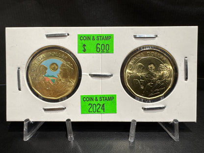 2024 150TH ANNIVERSARY OF THE BIRTH OF L.M. MONTGOMERY IN CARDBOARD 2X2 COLOURED/UNCOLOURED LOONIE (2 PACK)