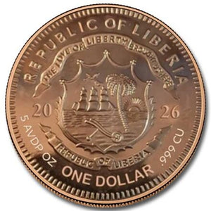 5oz FLYING ELECTRIC DRAGON COPPER ROUND