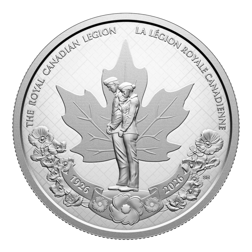 2026 $1 PROOF DOLLAR 100TH ANNIVERSARY OF THE ROYAL CANADIAN LEGION FINE SILVER COIN