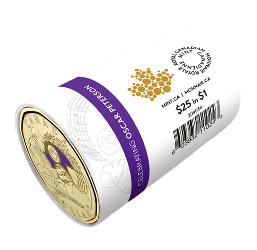 2022 $1 CELEBRATING OSCAR PETERSON COLOURIZED  SPECIAL WRAP ROLL