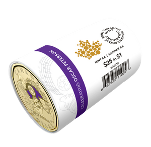 2022 $1 CELEBRATING OSCAR PETERSON COLOURIZED  SPECIAL WRAP ROLL