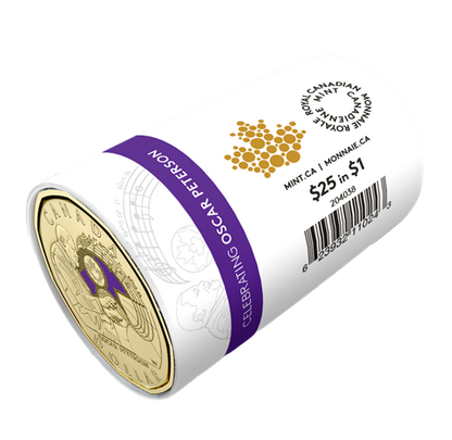 2022 $1 CELEBRATING OSCAR PETERSON COLOURIZED  SPECIAL WRAP ROLL
