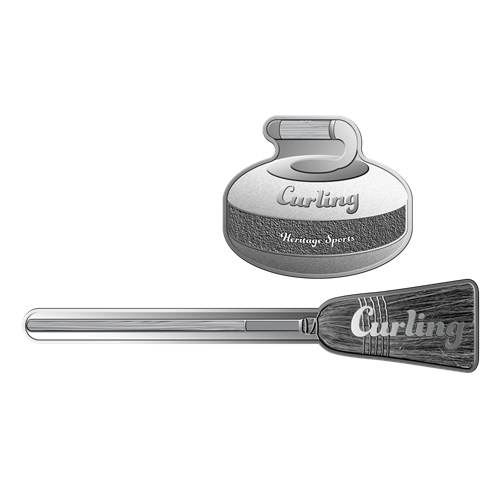 2022 1oz $1 HERITAGE SPORTS SERIES: CURLING FINE SILVER 2-COIN SET