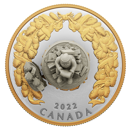 2022 5oz $50 HOLIDAY GIFTS FINE SILVER COIN