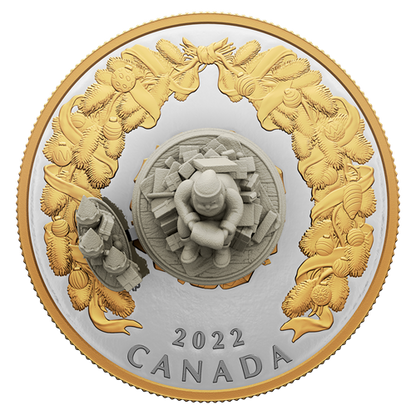 2022 5oz $50 HOLIDAY GIFTS FINE SILVER COIN