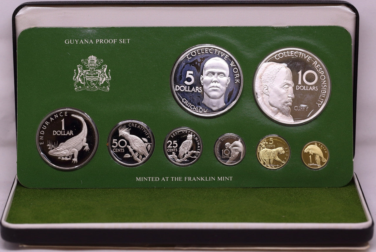 1976 COINAGE OF GUYANA (8 COIN PROOF SET)