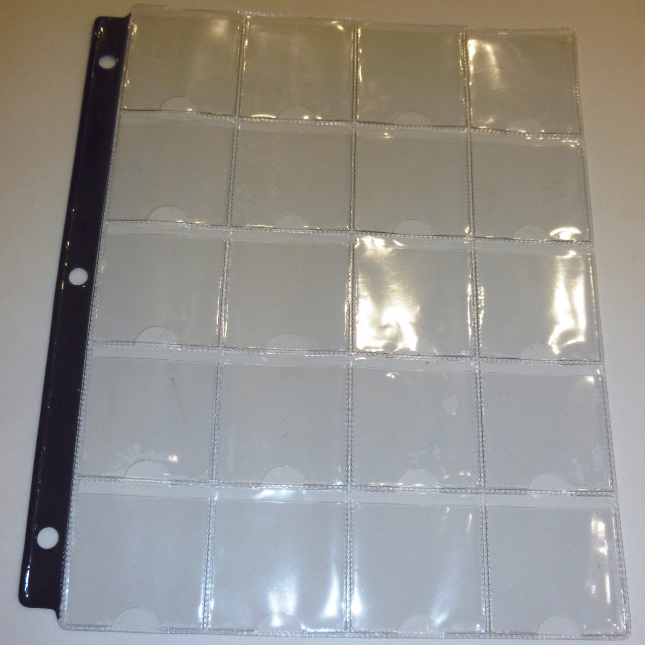 20-POCKET PAGES - BLUE STRIP - FOR 2X2 HOLDERS