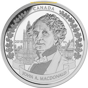 2015 1oz $20 SIR JOHN A. MACDONALD FINE SILVER COIN