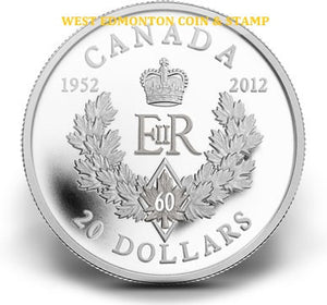 2012 1oz $20 SILVER COIN - THE QUEEN'S DIAMOND JUBILEE - ROYAL CYPHER