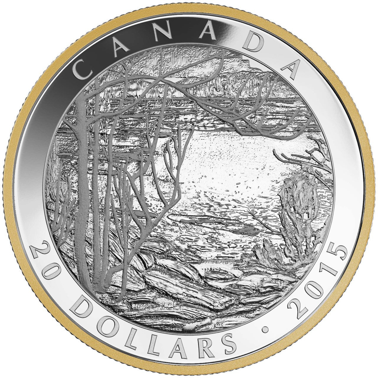 2015 1oz $20 TOM THOMSON: SPRING ICE FINE SILVER COIN (1916)