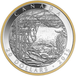 2015 1oz $20 TOM THOMSON: SPRING ICE FINE SILVER COIN (1916)