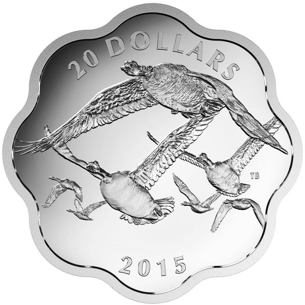 2015 $20 MASTER OF THE SKY: CANADA GOOSE FINE SILVER COIN